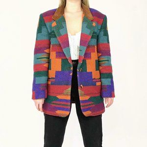 Amazing vintage 90s colorful weather geometric printed blazer/jacket! 🔥